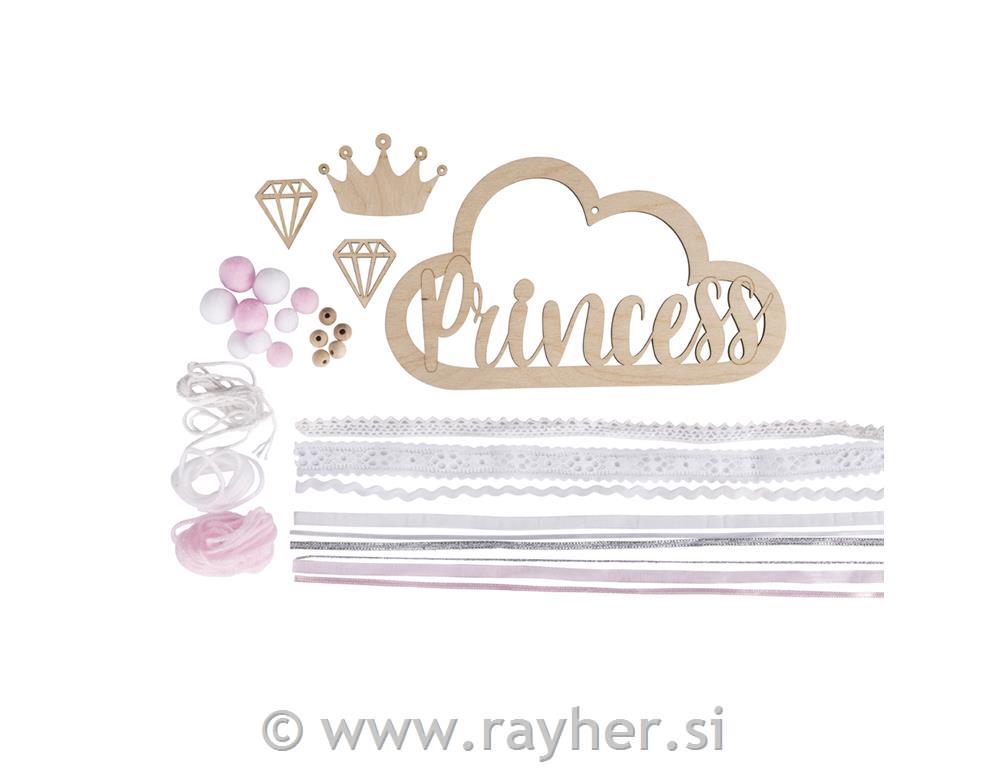 Ustvarjalni set "Princess", pink, lesen oblak: 22x12.5cm