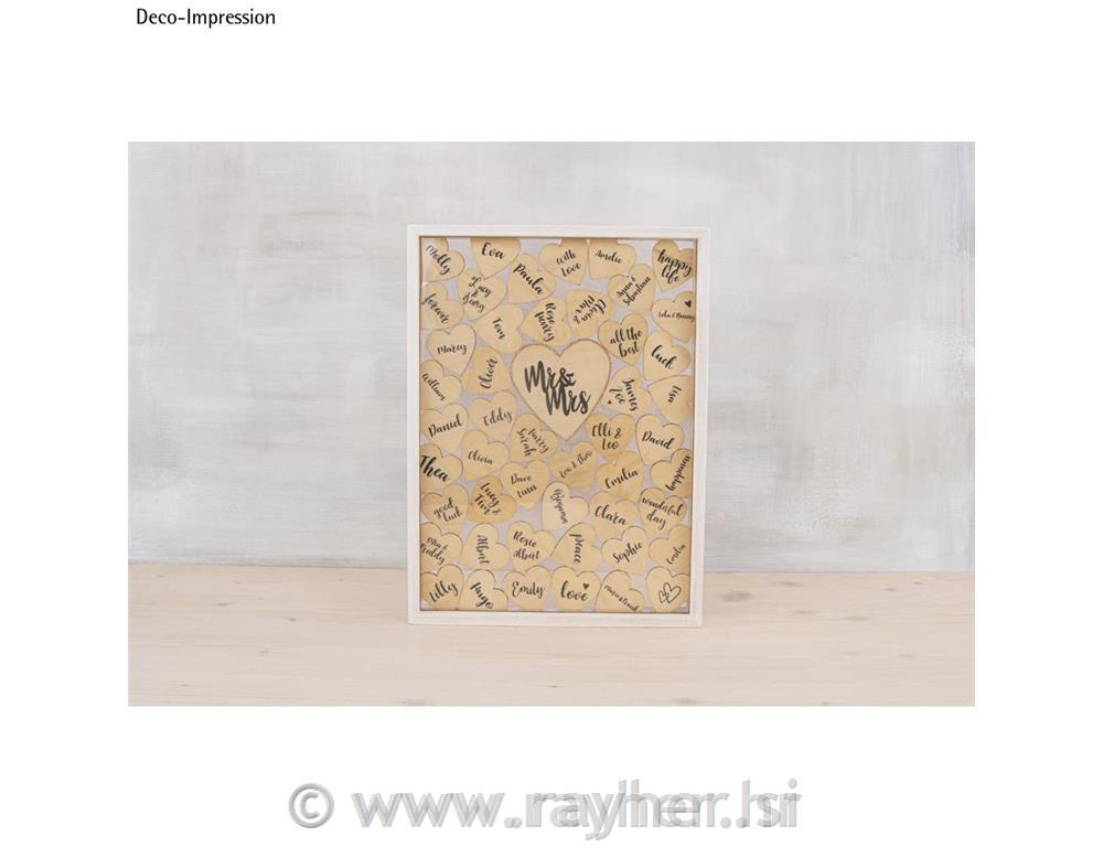 Lesen okvir s srci za poroko, 35x26x4cm