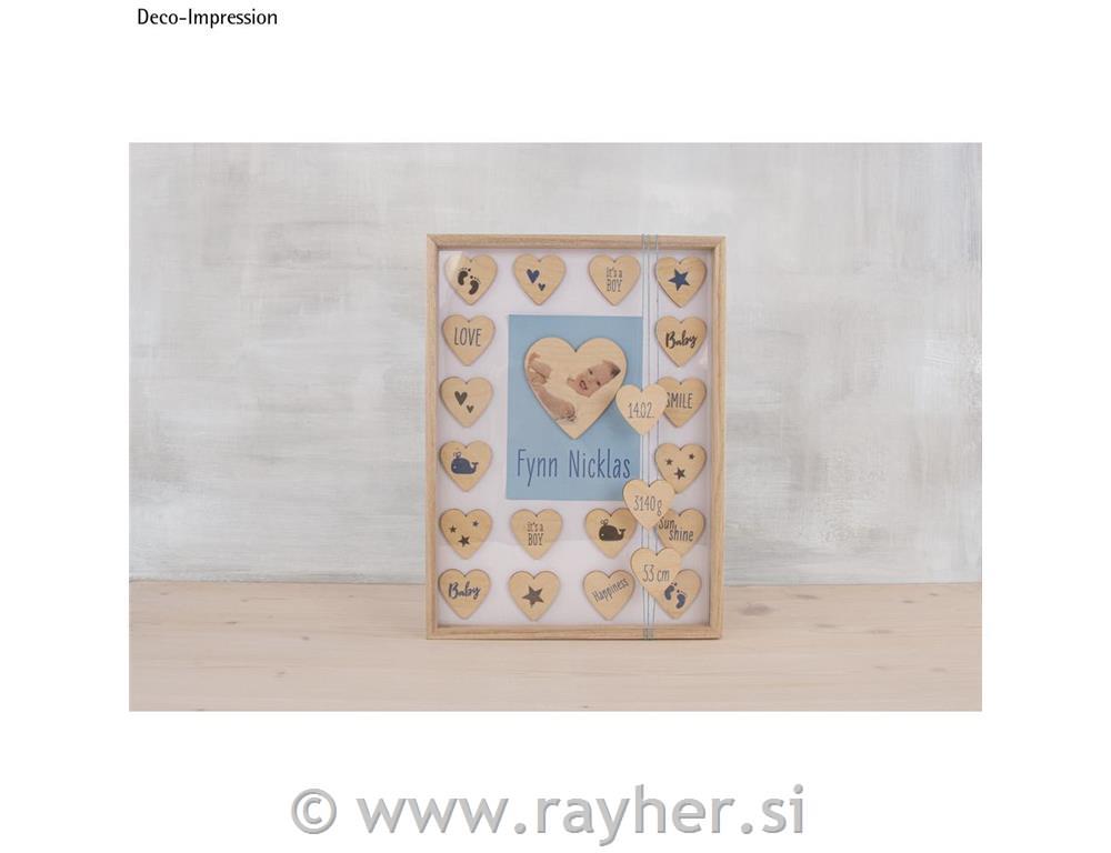 Lesen okvir s srci za poroko, 35x26x4cm