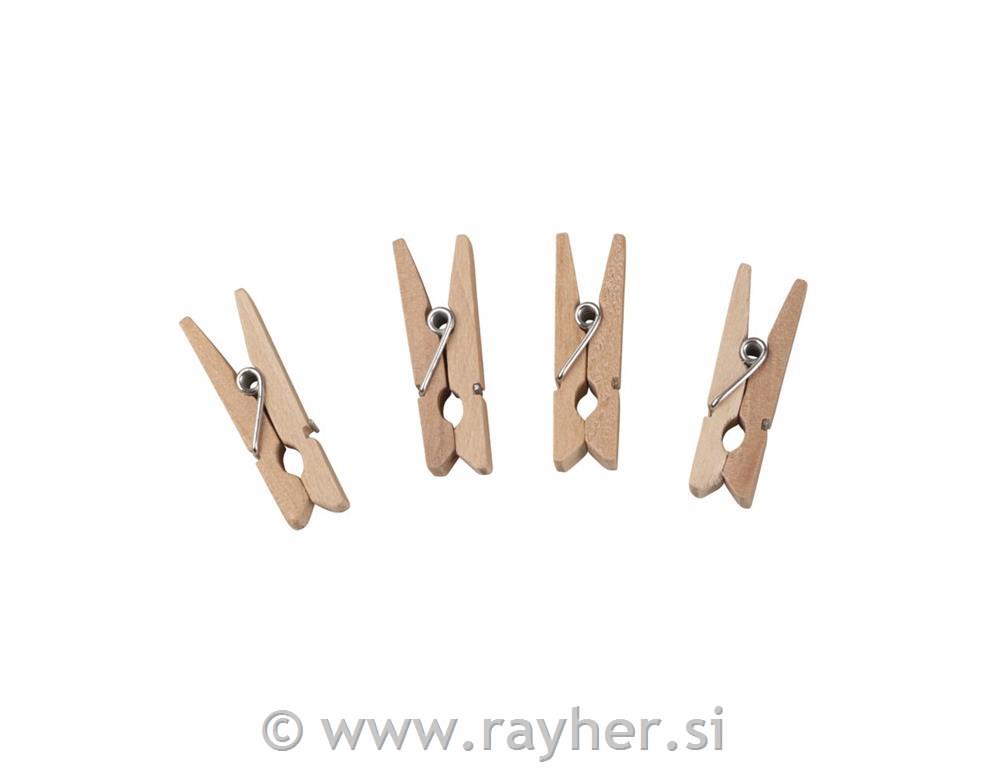 Lesene ščipalke, natur, 35mm, 32 kosov