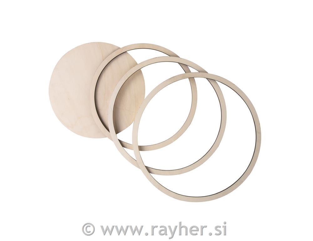 Leseni disk z obroči, 60cm, 8-delni set