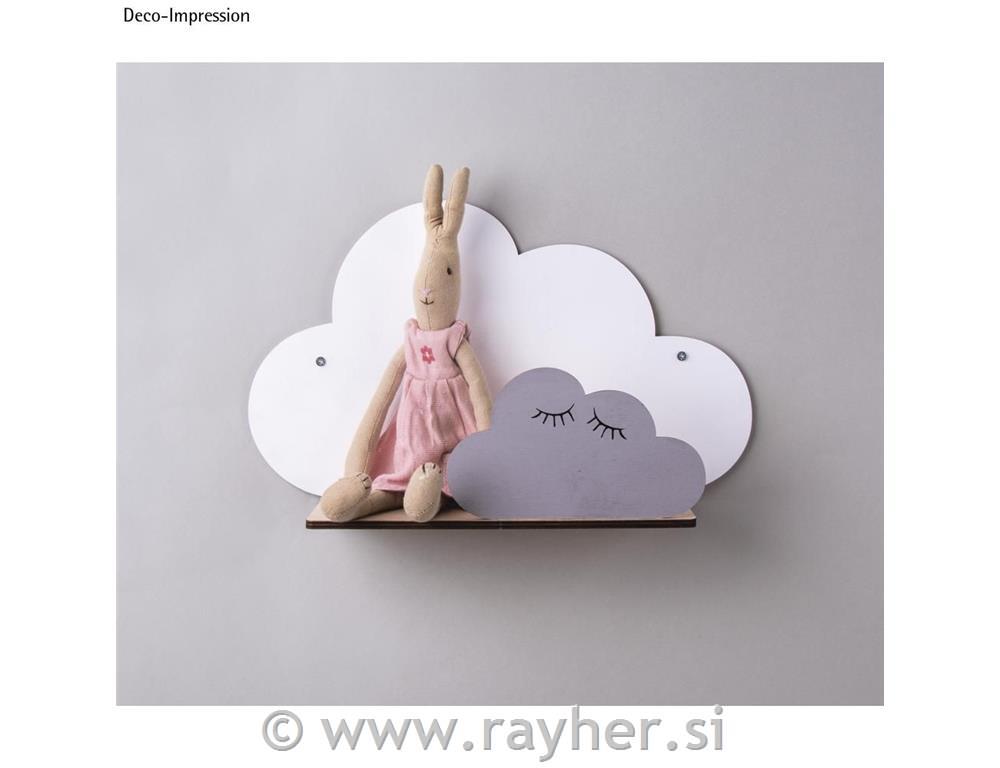 Lesena polica, Oblak, 35x21x10cm, 5-delni set