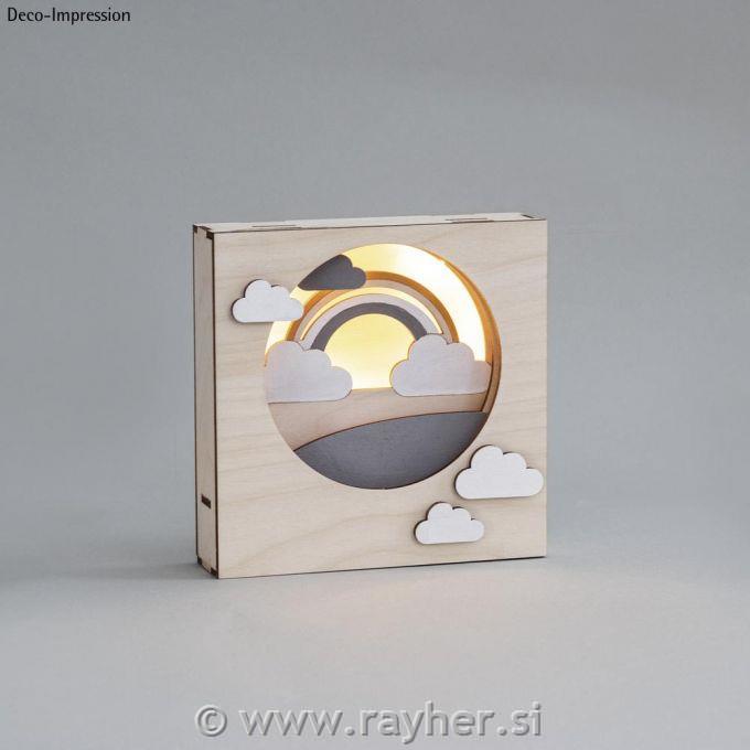 Lesena sestavljanka 3D, Oblak, natur, 15.5x15.5x3.4cm, 12-de