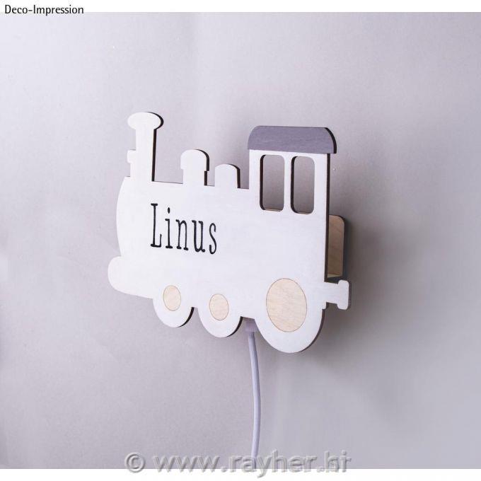 Nočna lučka Vlak, natur, lesena, 29x18.3x7.5cm, 6-delni set