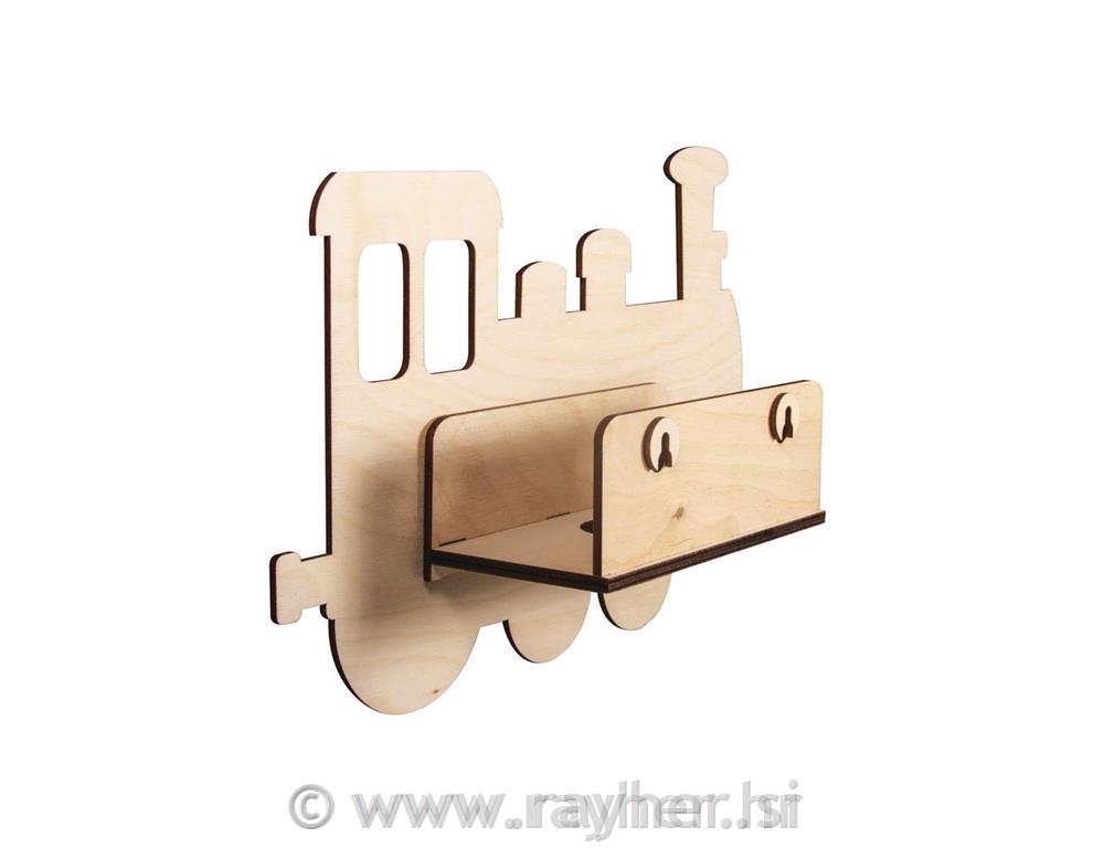 Nočna lučka Vlak, natur, lesena, 29x18.3x7.5cm, 6-delni set