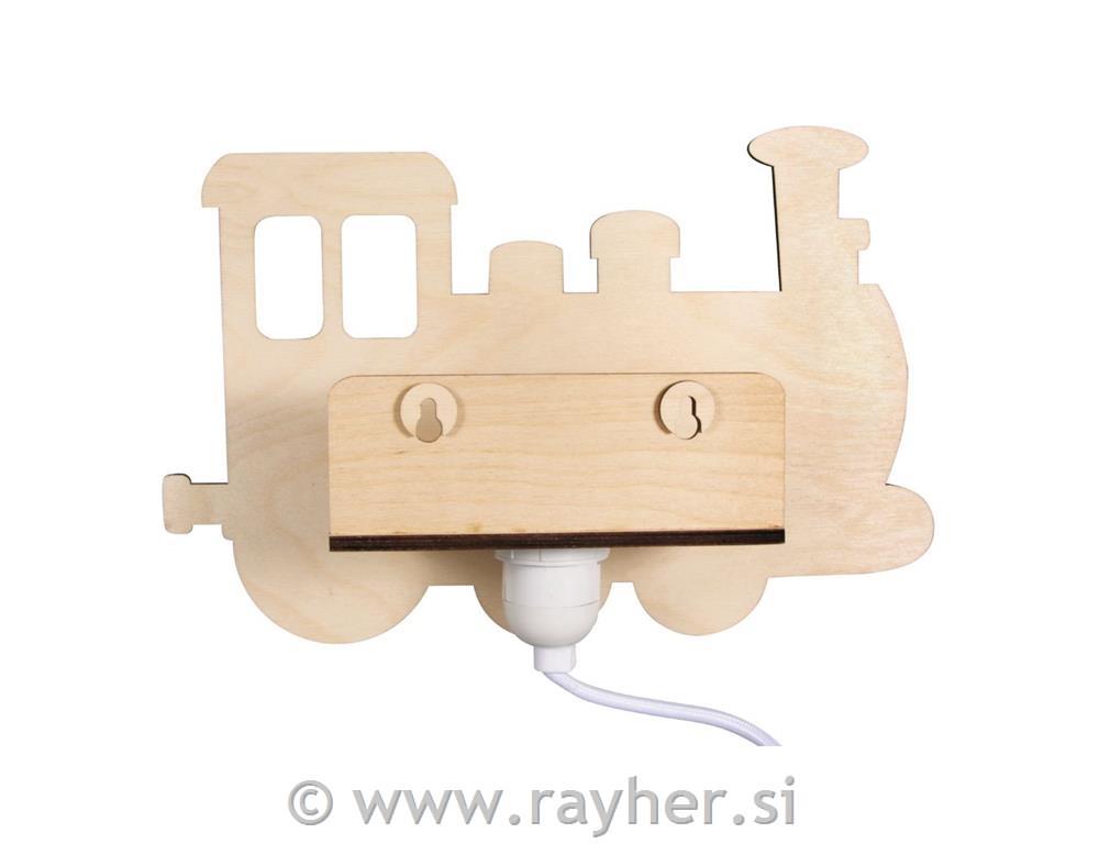 Nočna lučka Vlak, natur, lesena, 29x18.3x7.5cm, 6-delni set