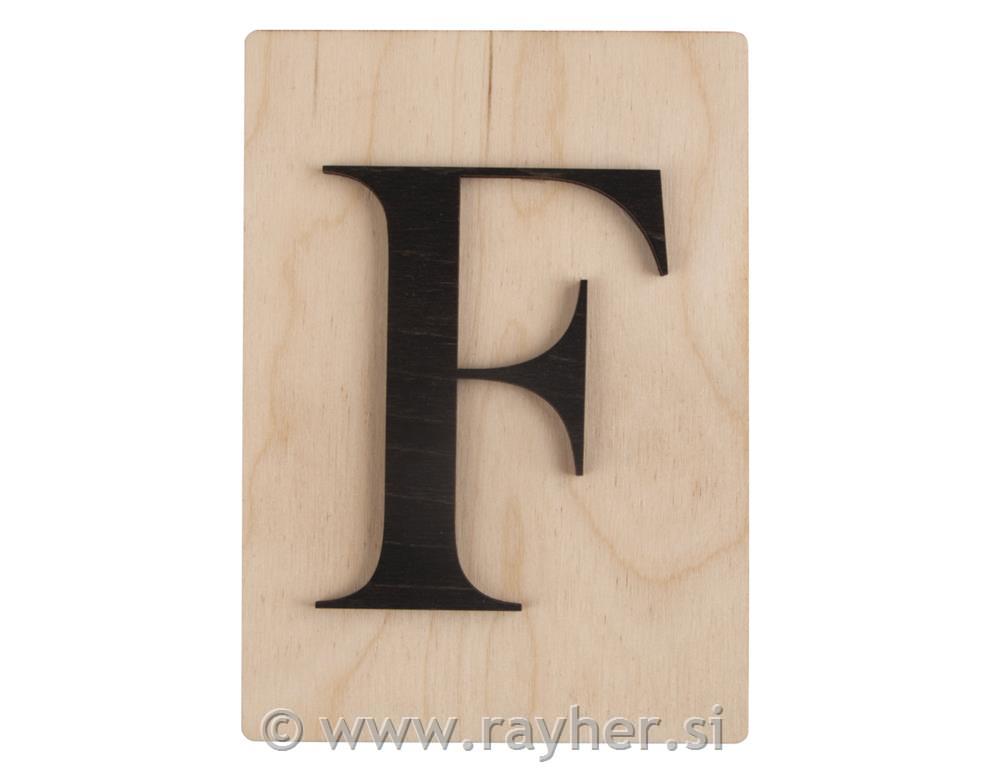 Wooden letter F, 10.5x14.8cm