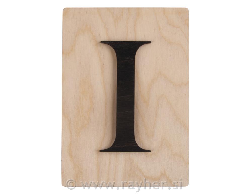 Wooden letter I, 10.5x14.8cm