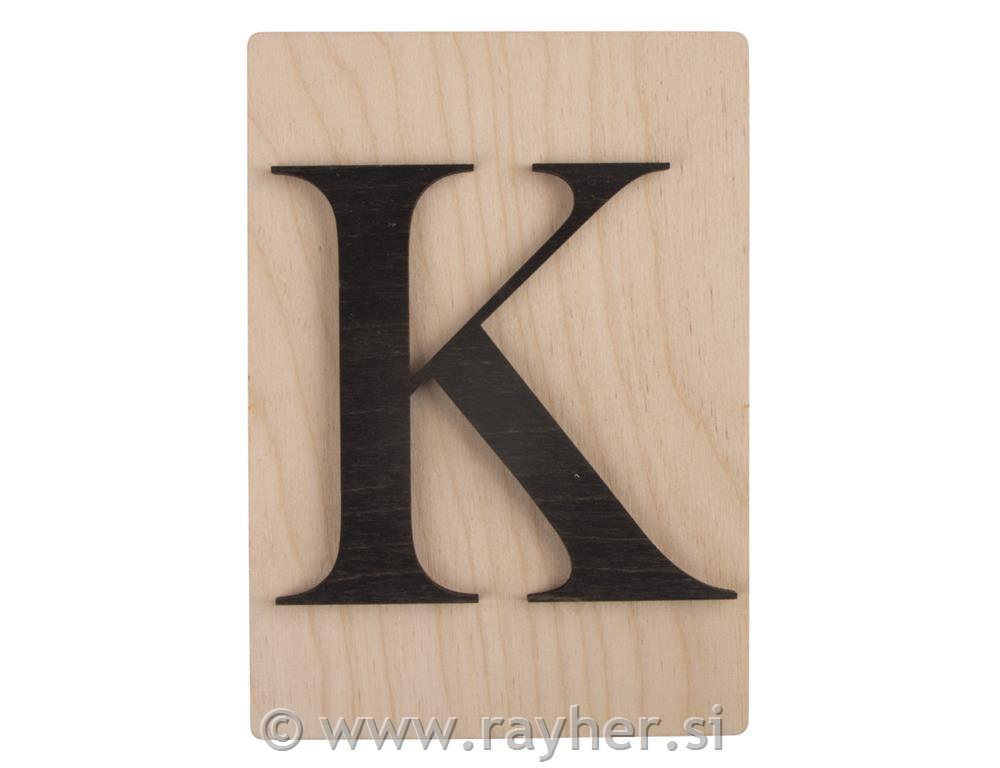 Lesena črka K; 10,5x14,8cm