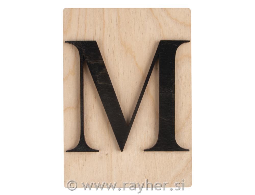 Lesena črka M; 10,5x14,8cm