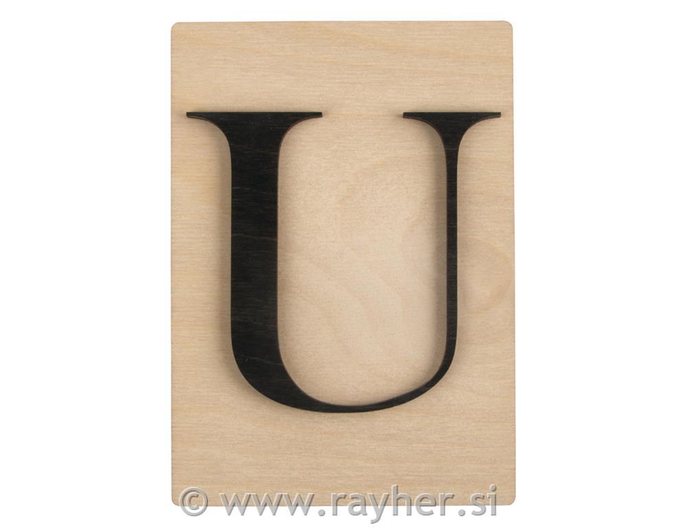 Wooden letter U, 10.5x14.8cm
