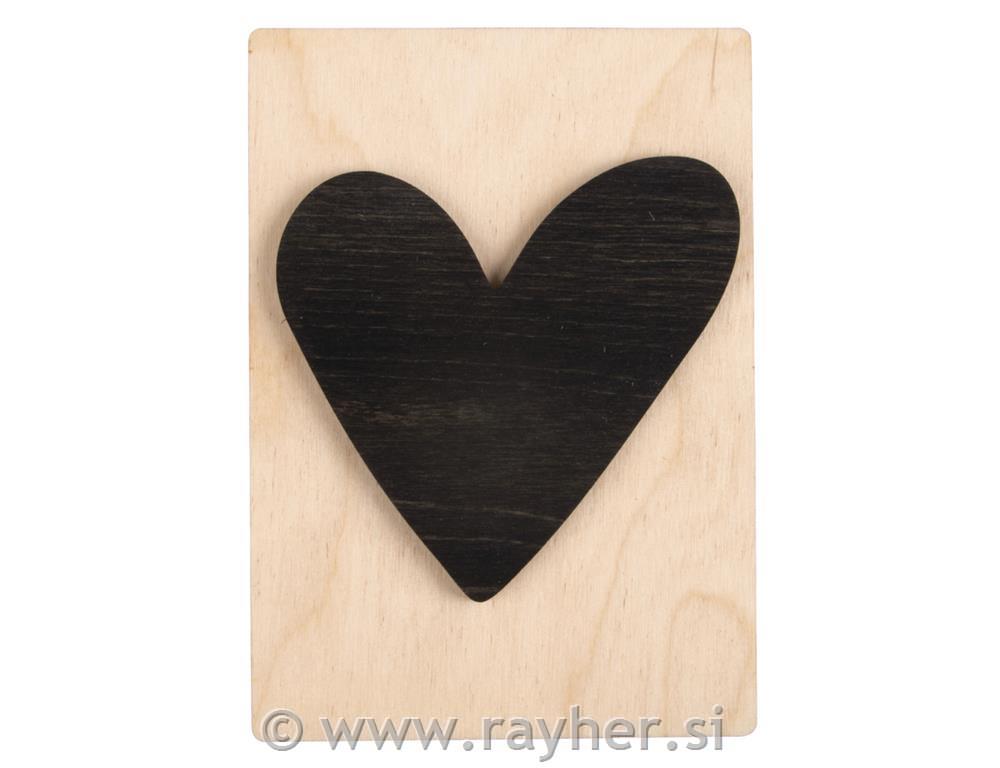 Wooden motif Heart, 10.5x14.8cm