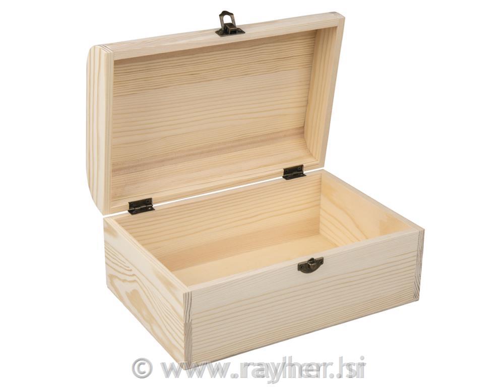 Wooden suitcase with metal fittings