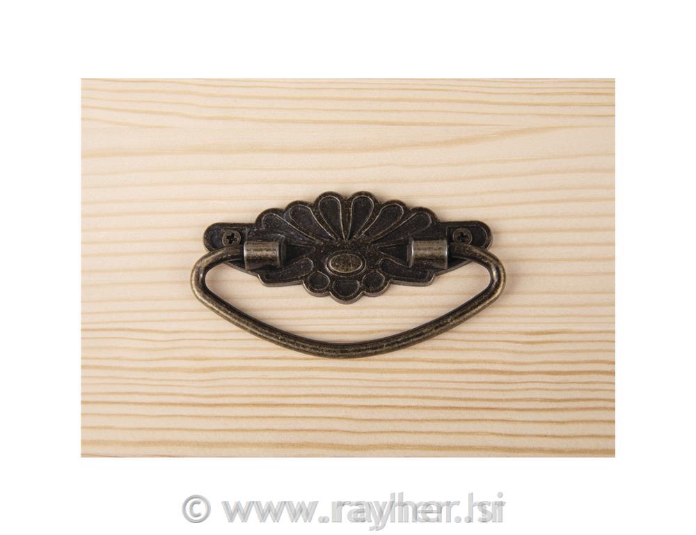 Wooden suitcase with metal fittings