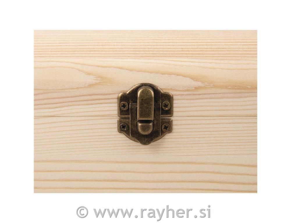 Wooden suitcase with metal fittings