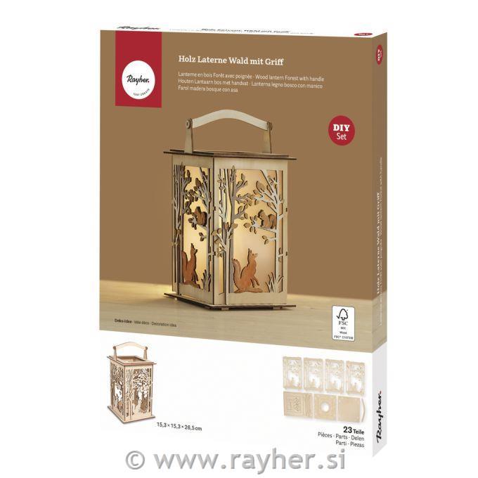 Lesena sestavljanka Lanterna gozd 15,3x15,3x26,5cm, 23 delna