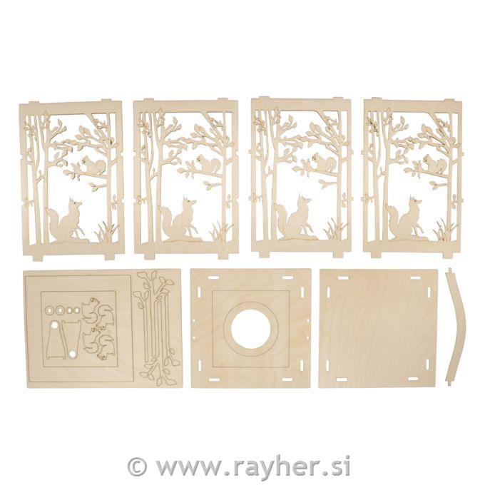 Lesena sestavljanka Lanterna gozd 15,3x15,3x26,5cm, 23 delna