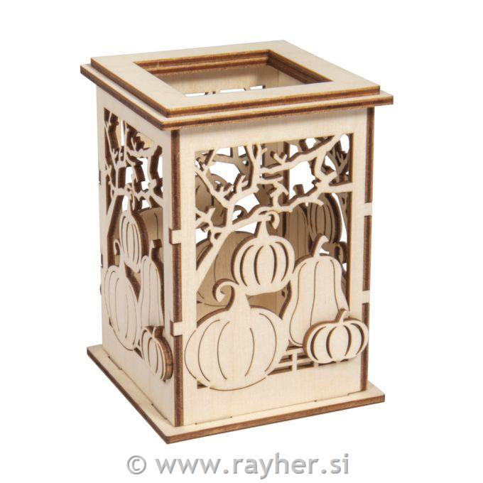 Lesena sestavljanka Lanterna buče 8,5x8,5x11,7cm, 11 delna