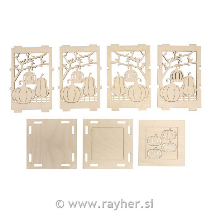 Lesena sestavljanka Lanterna buče 8,5x8,5x11,7cm, 11 delna