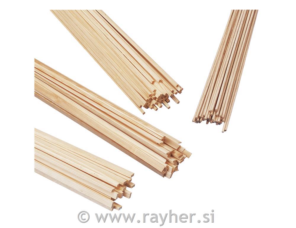 Lesena palica borova, kvadratna, 5x10 mm, dolžina 1 m