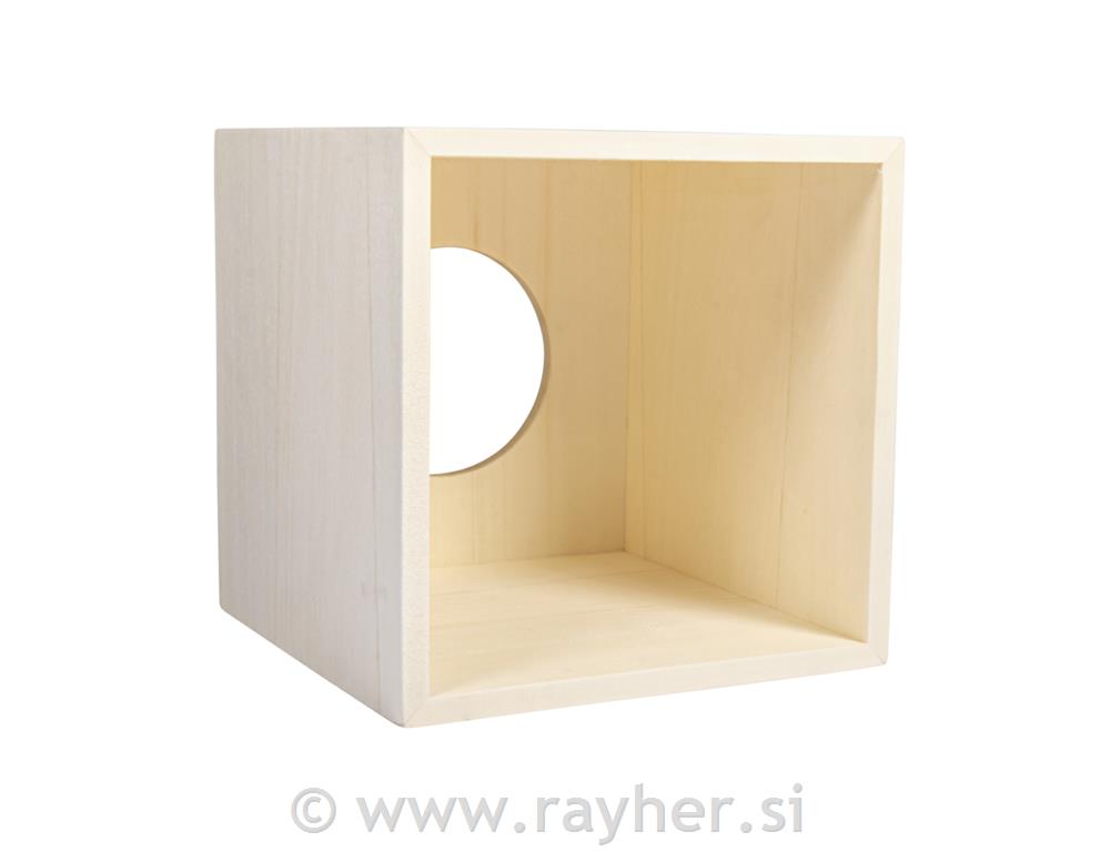 Lesena škatla za robčke, 14x14x14cm