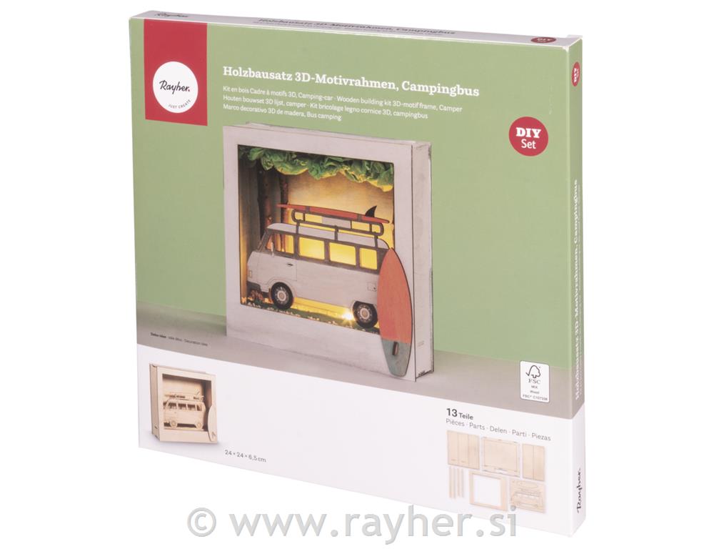 Lesena sestavljanka Avtodom, 24x24x6,5cm, 13 delna