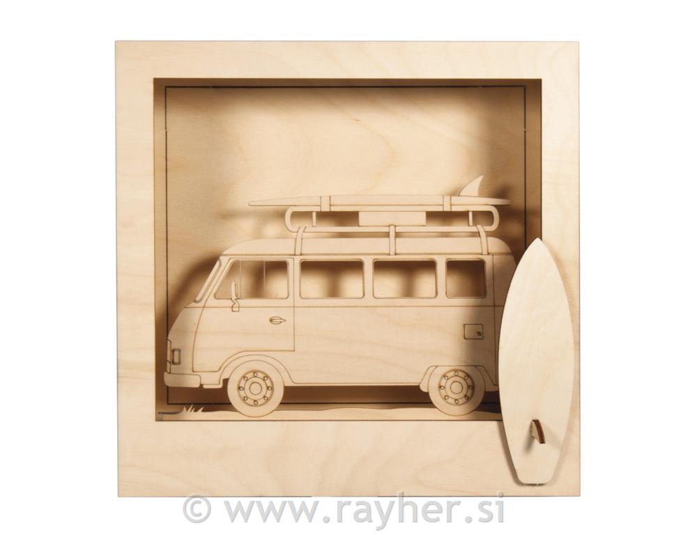 Lesena sestavljanka Avtodom, 24x24x6,5cm, 13 delna