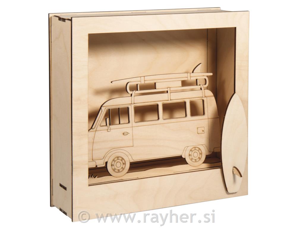 Lesena sestavljanka Avtodom, 24x24x6,5cm, 13 delna