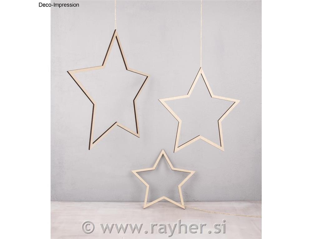 Zvezde lesene 22,5-42,5 cm set 6