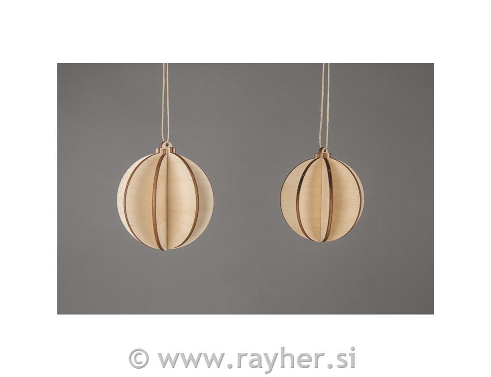 Wood 3D ball set 27 and 8 cmnatural