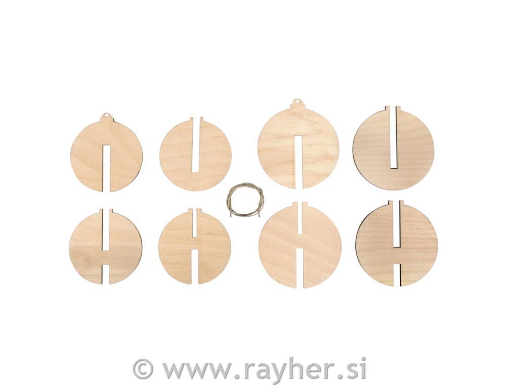 Wood 3D ball set 27 and 8 cmnatural