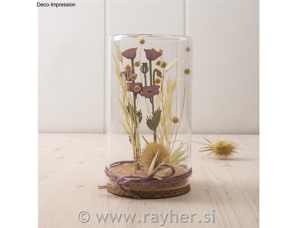 Leseni okras, mak in trava, 16+18,5+20cm, set 3