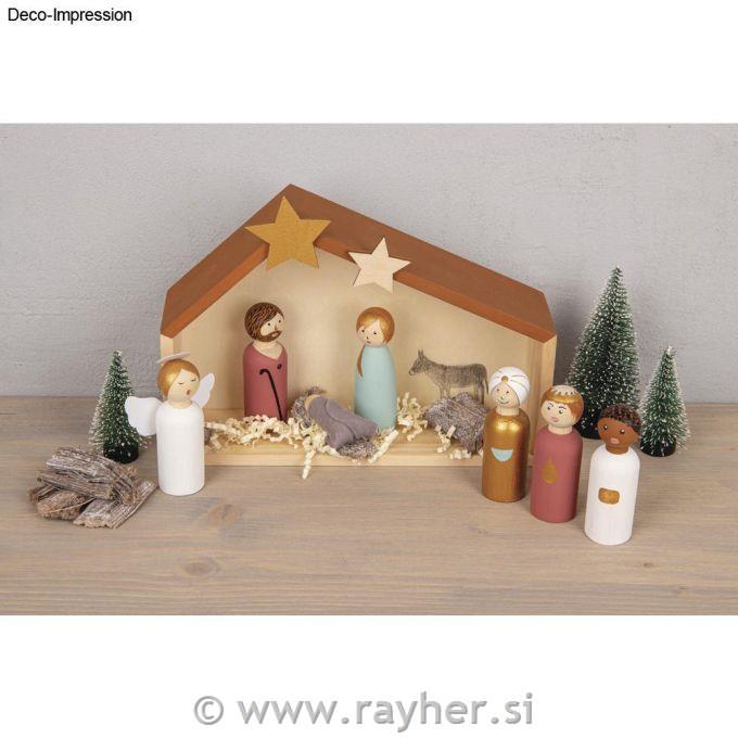 Lesena hišica / hlevček za jaslice