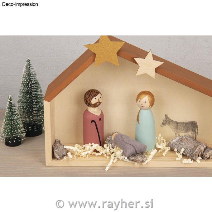 Lesena hišica / hlevček za jaslice
