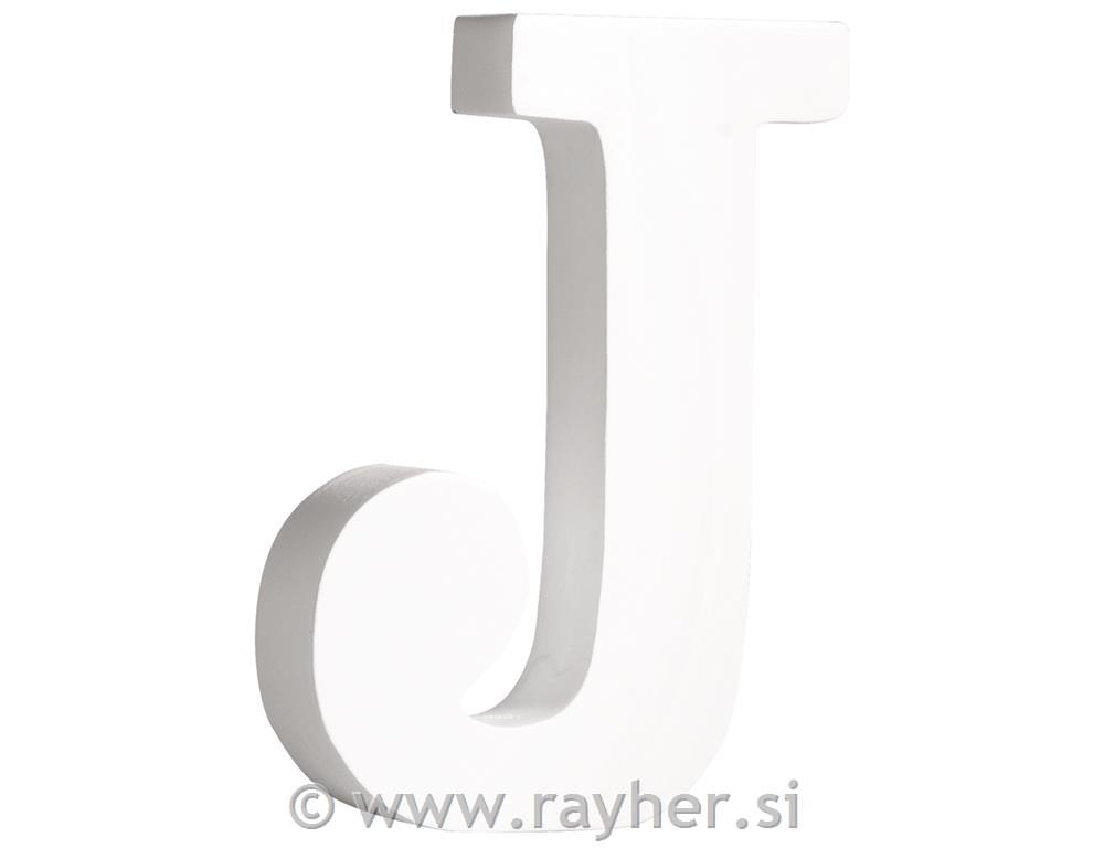 Črka lesena "J" , bela, 11cm, 2cm