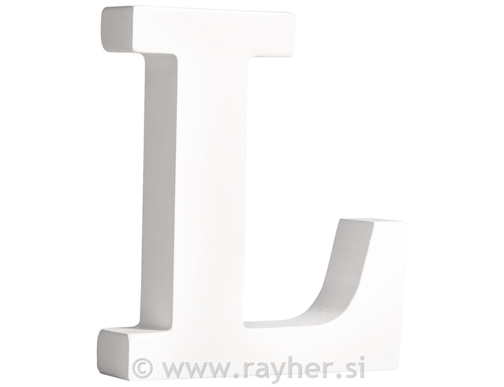 Črka lesena "L" , bela, 11cm, 2cm