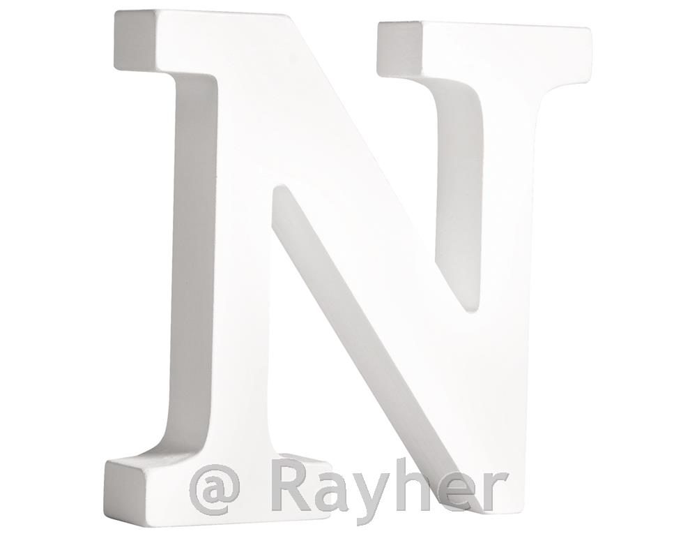Črka lesena "N" , bela, 11cm, 2cm