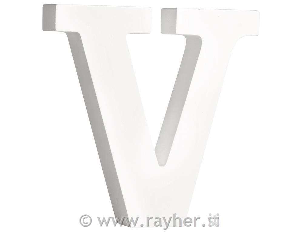 Črka lesena "V" , bela, 11cm, 2cm
