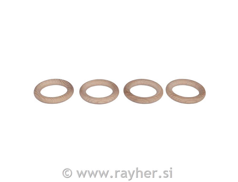 Raw wood rings, FSC 100%, 5.5cm o, tab-bag 4pcs