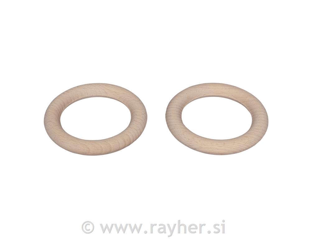 Raw wood rings, FSC 100%, 7.2cm o, tab-bag 2pcs