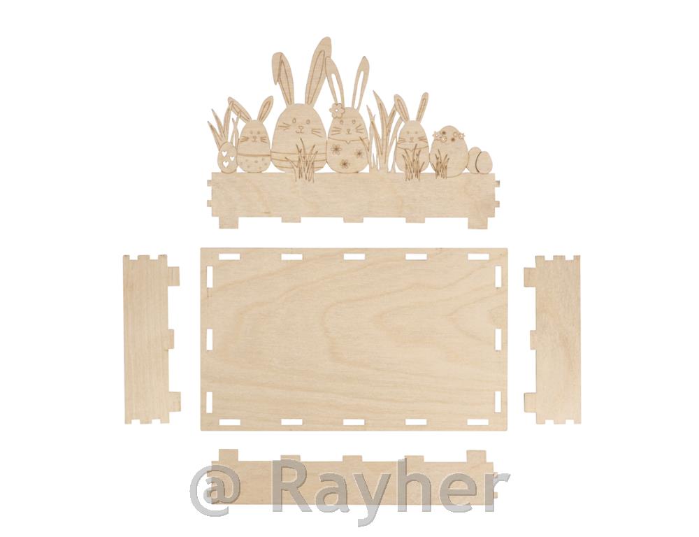 Lesen pladenj Velikonočni zajčki, 20x12x12,5cm