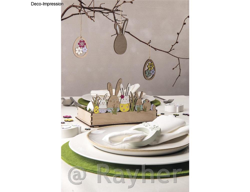 Lesen pladenj Velikonočni zajčki, 20x12x12,5cm