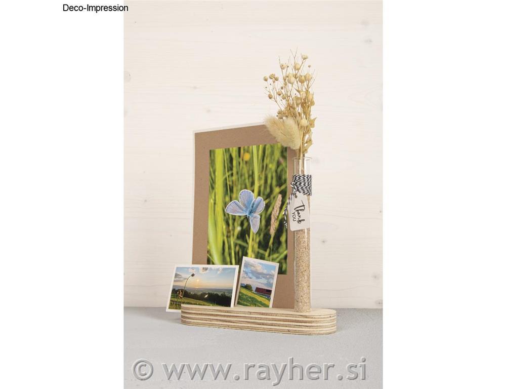 Stojalo za epruvete iz lesa + epruveta, 16x5x16cm