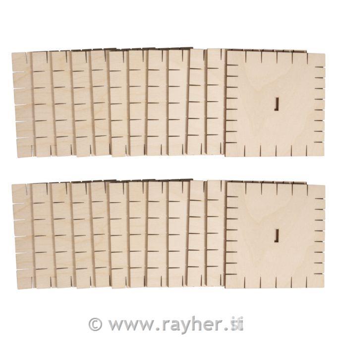 Kumihimo plates, 9,5x9,5 cm, 24 pieces