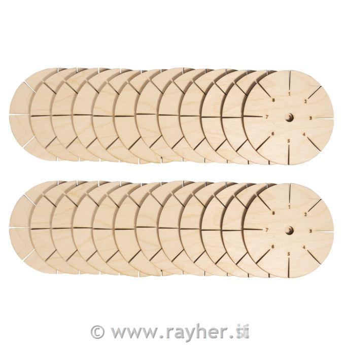 Kumihimo plates, 9 cm, 24 pieces