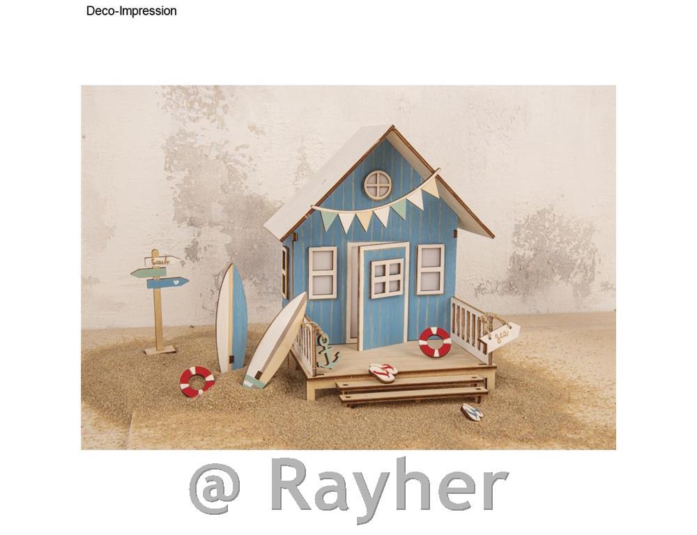 Lesena sestavljanka Hiša na plaži, 13,5 x 13 x 18 cm, 36-delni set