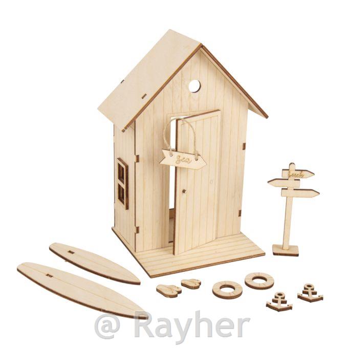 Lesena sestavljanka 3D, Hiška na plaži