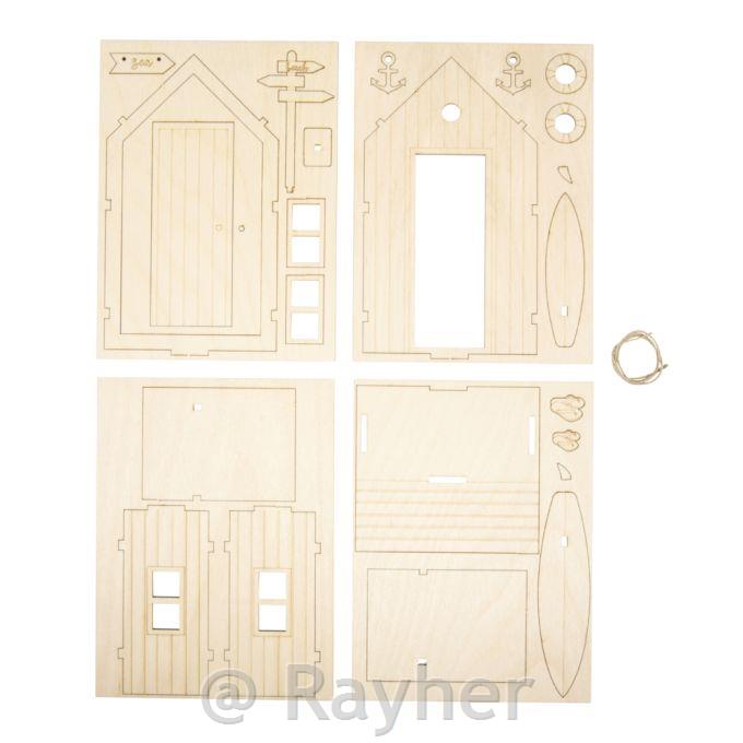 Lesena sestavljanka 3D, Hiška na plaži