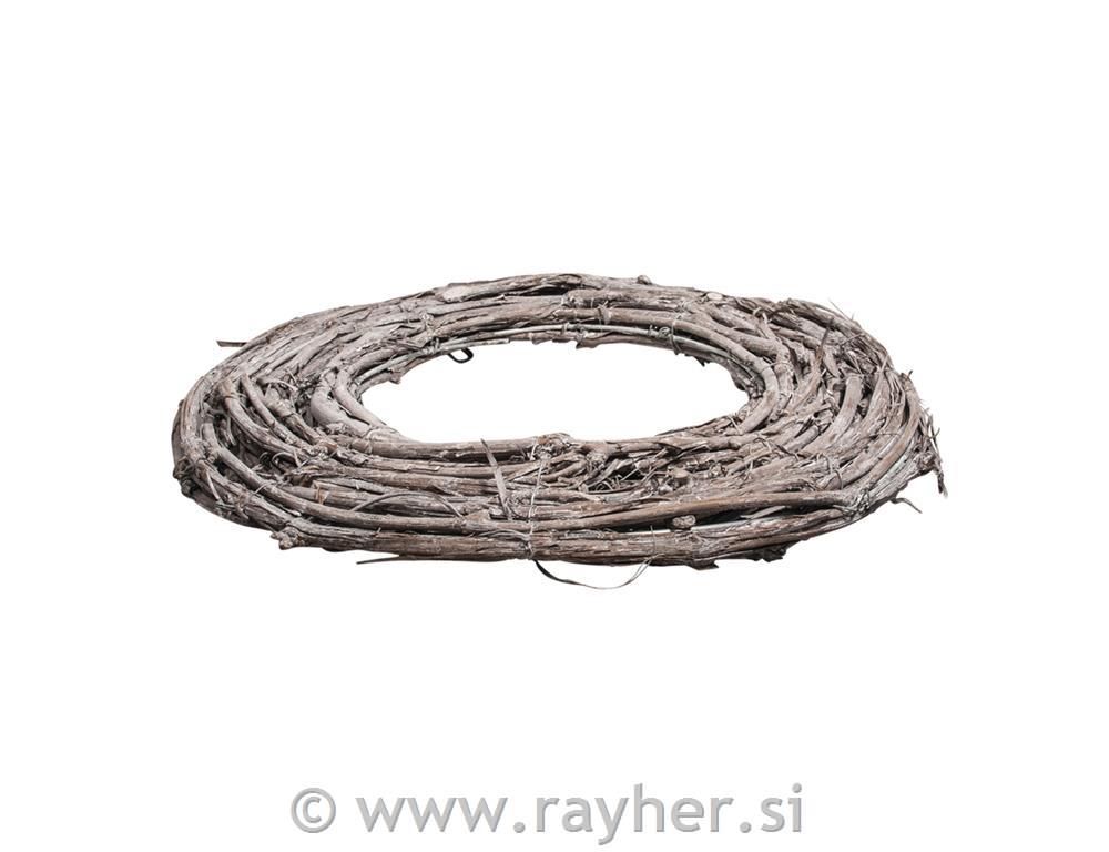 Whitewashed grapevine wreath, 30cm o7x2cm, flatnatural