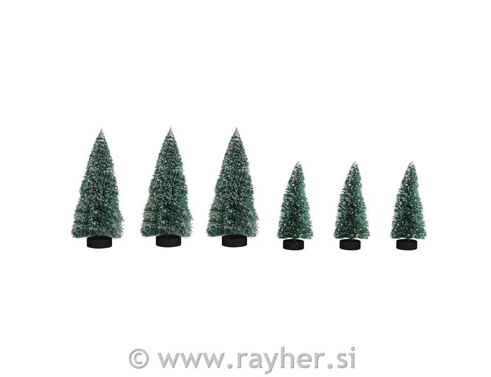Deco firs, snow-covered, 5+7cm assort.,